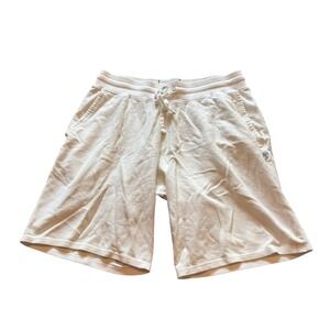 Reigning Champ Mens White Cotton French Terry Sweat Shorts Size M Made in Canada
